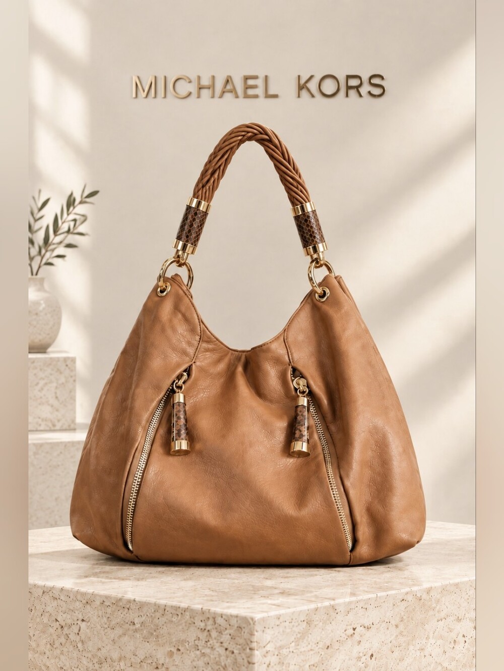 Michael Kors Collection Tonne Leather Hobo Bag NWOT